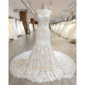 Luxury Beaded Long Train Lace Tail Wedding Dress/Bridal Gown